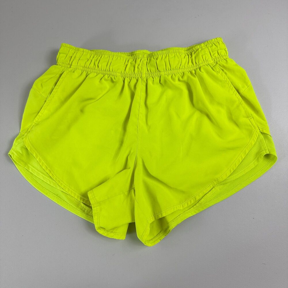 Athletic Works Women's S 4-6 Neon Yellow Running Shorts Built-In Brief